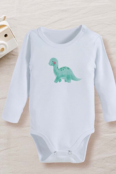 bebek perisi 100% Cotton Organic Dinosaur Design Baby Bodysuit