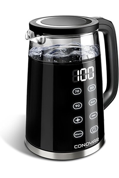 CONOYAR غلاية كهربائية 2200 واط غلاية مياه سريعة، غلاية زجاجية سعة 1.7 لتر مع...