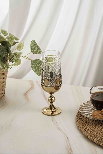 crystalhome 6-Piece Gold Gloria Crystal Coffee Side Dish 180ml