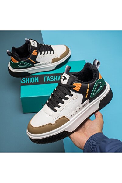 Modlet.ro Men's black and white lace-up sporty boots MOD14036