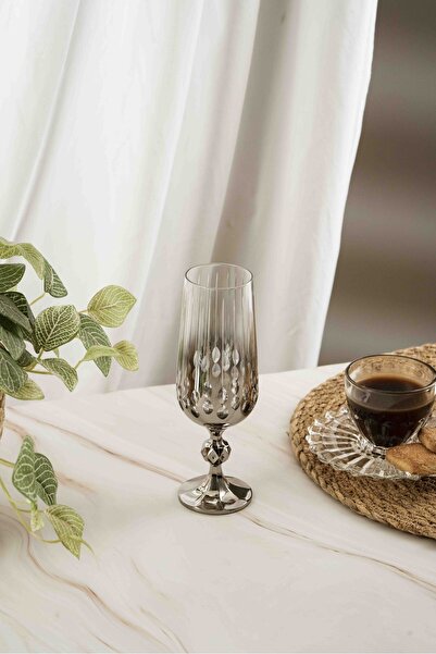 crystalhome 6-Pack Silver Drop Crystal Coffee Side 180ml