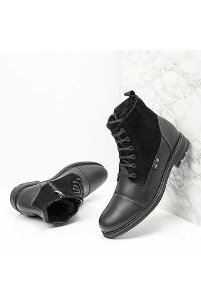 Modlet.ro Men's black suede genuine leather boots MOD10570