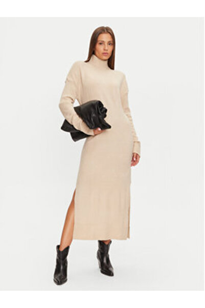 Brave Soul Γυναικείο Πλεκτό Φόρεμα LKD-230MINGLGBST Μπεζ