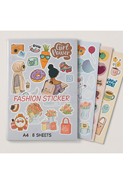 Janissary Renkli Sticker Defteri – 8 Sayfa, 200’den Fazla Çıkartma – Defter, ...