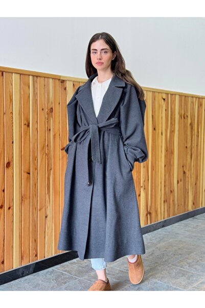 Retrobird Valencia Belted Cashmere Coat Women's Anthracite