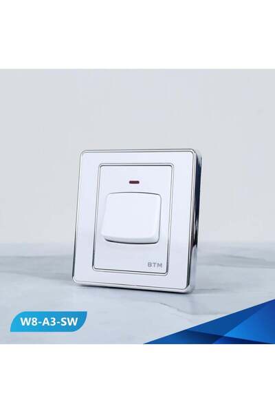 Btm مفتاح مكيف 7×7 ابيض وفضي - قطعتين