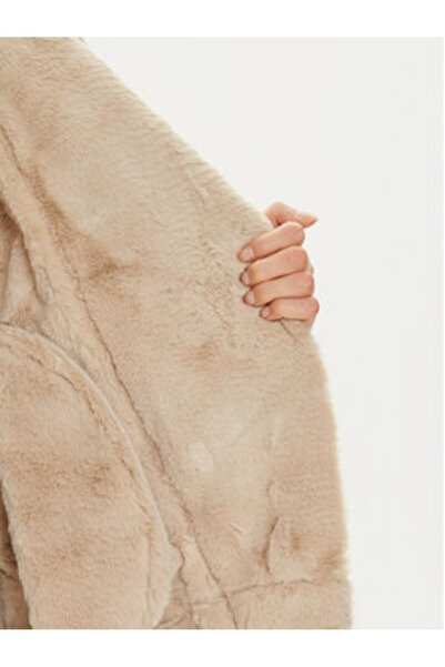 Brave Soul Γυναικείο Παλτό από Δέρμα Προβάτων LJK-BLACKOUTSTON Μπεζ