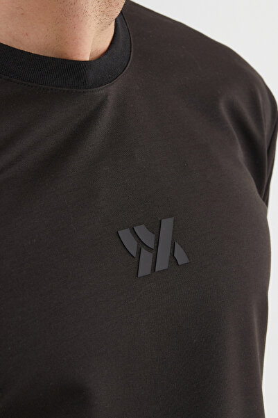 Fulla Moda Kabartma Baskılı Bisiklet Yaka Sweatshirt