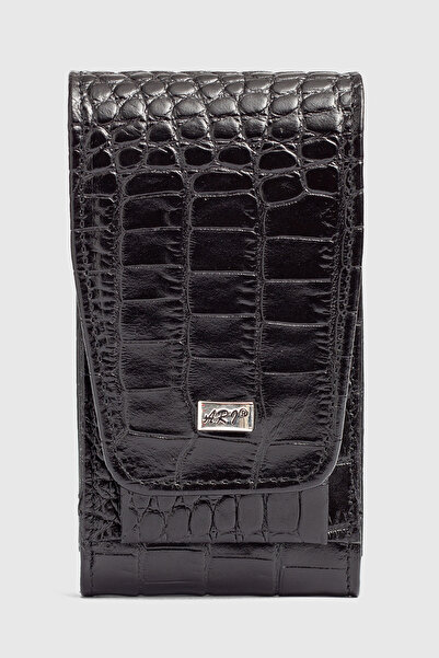 Fiyaka Ar-004 Genuine Leather Cigarette Case Croco-Black