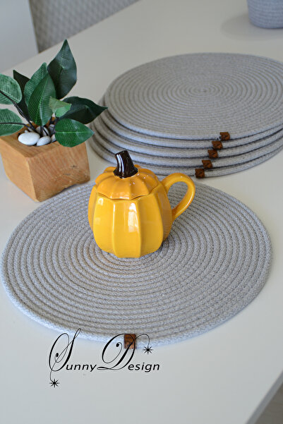 MY SUNNY DESİGN jüt hasır supla 6lı supla takımı amerikan servisi dekor sunum...