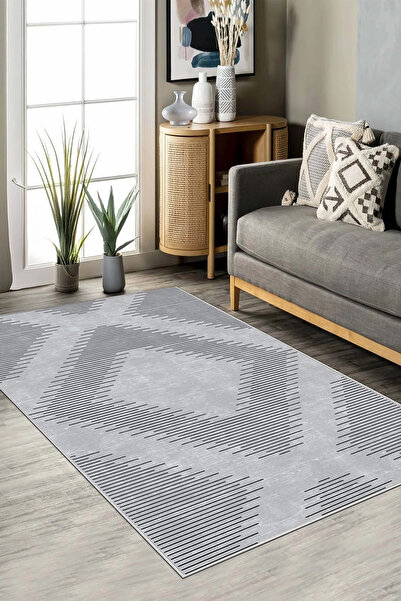 df home Salon Halısı Mutfak halısı Yolluk Geometrik İskandinav Eskitmeli Diji...