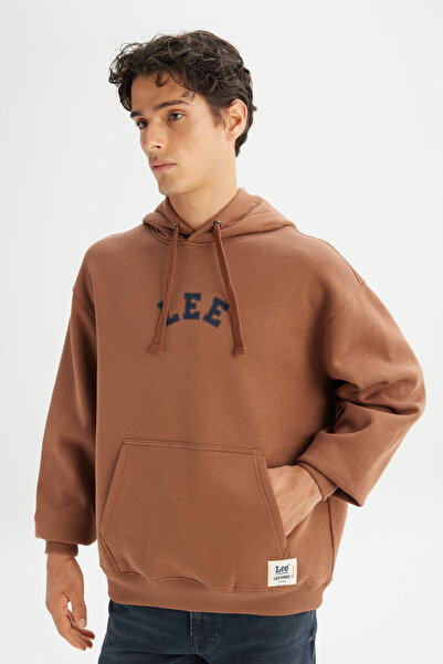Lee Cotton Regular Fit Regular Cut Hooded Sweatshirt with Fleece Inside