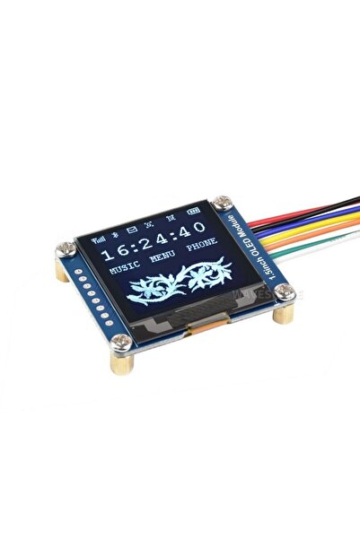 WaveShare 1.5 inç OLED Ekran - 128x128, 16 Grayscale, SPI/I2C
