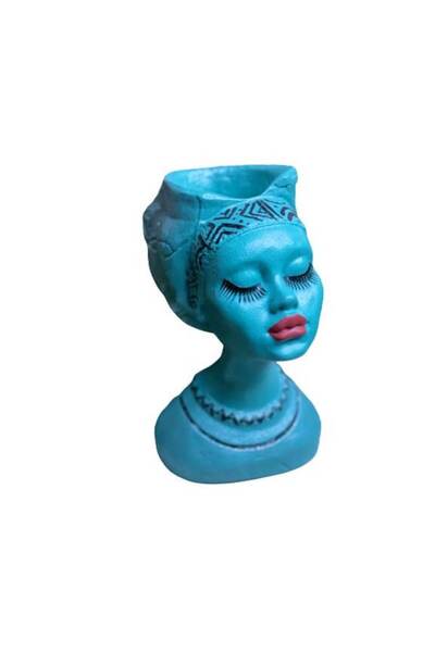 OEM Vase 'African Princess', turquoise with black, 24cm