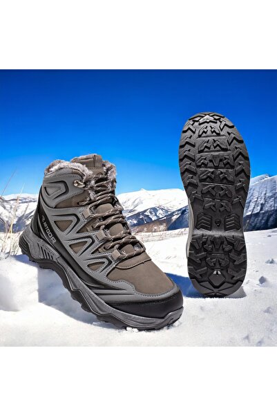 Modlet.ro Men's grey and black thick-sole boots MOD12803