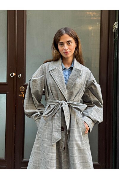 Retrobird Valencia Belted Trenchcoat Lightweight Coat Women's Gray