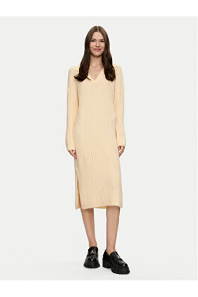 Brave Soul Γυναικείο Πλεκτό Φόρεμα LKD-248ZULLATTA Μπεζ