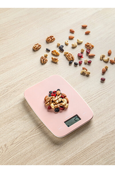 Lawazim Digital Kitchen Scale - Pink Electronic Food Scale with LCD Display & Zero Function