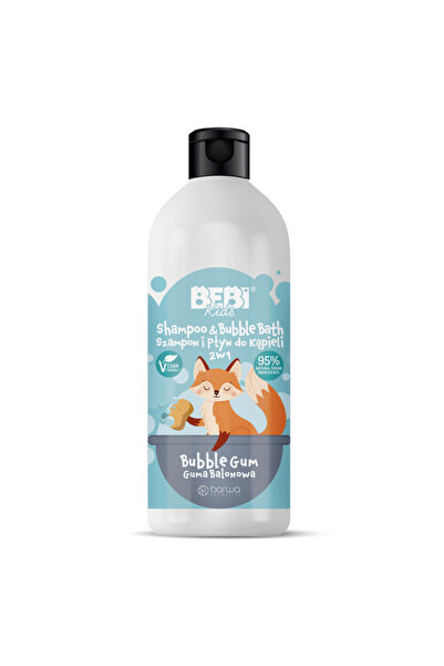 Barwa Cosmetics Sampon si spuma de baie, Bubble Gum, 2 in 1 pentru copii, Barwa Cosemtics, 500 ml