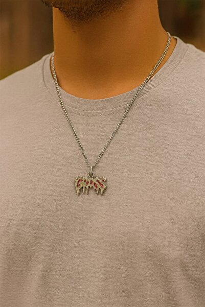 Yuchicly قلادة جروس وايتينج بانك للنساء والرجال - لون أحمر بديل