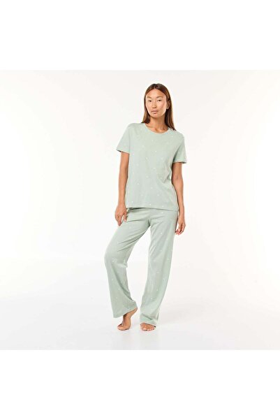 KIABI T-shirt + Pants Pajama Set - 2 pieces GREEN