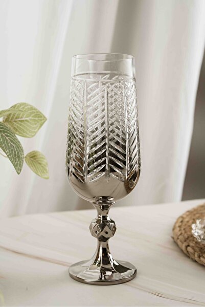 crystalhome 6-Piece Silver Fishbone Crystal Coffee Side Dish 180ml