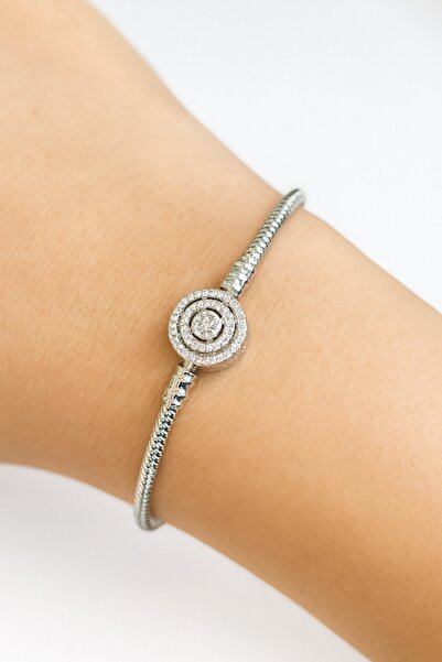 TAKIŞTIR سوار بتفاصيل حجر فضي اللون