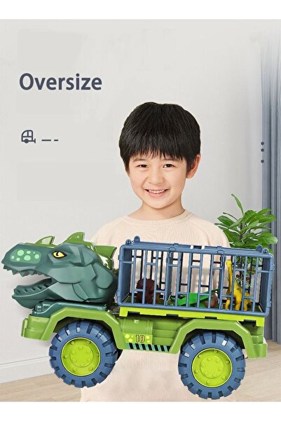 Arabest مجموعة ألعاب شاحنة ديناصور كبيرة مع 3 شخصيات من ألعاب الديناصورات، شا...