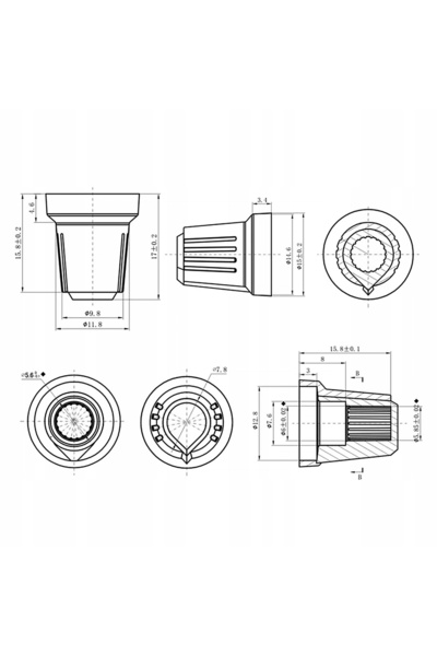 Rosfix Set 2x Butoane Potențiometru 6mm | 15x17mm | Plastic Rezistent