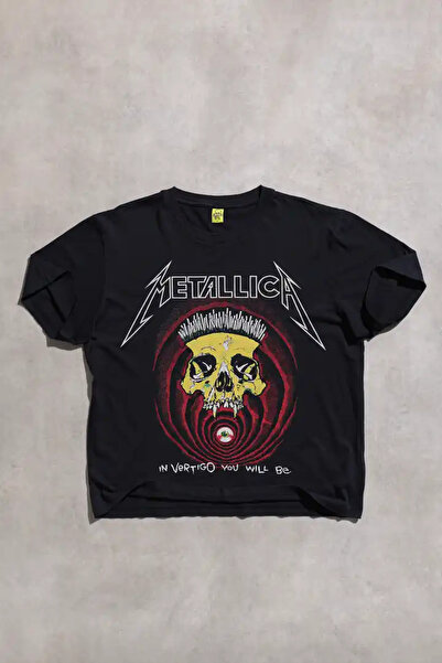 Overdrive Μπλουζάκι Metallica In Vertigo με στάμπα, μαύρο unisex κοντομάνικο μπλουζάκι ροκ