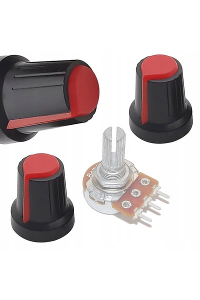 Rosfix Set 2x Butoane Potențiometru 6mm | 15x17mm | Plastic Rezistent