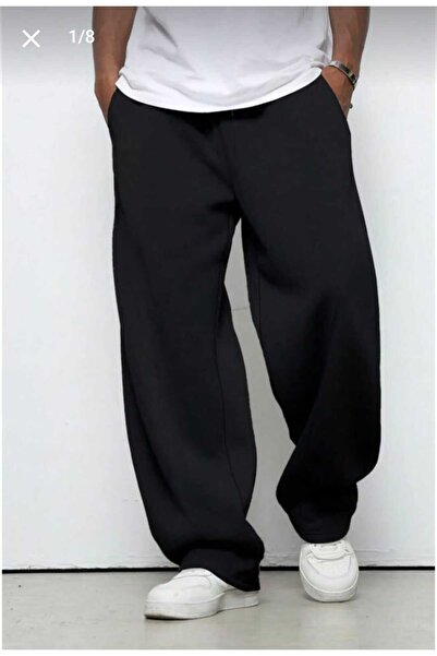 sionnes بنطلون رياضي رجالي أسود فضفاض كبير الحجم ملابس رياضية عالية الجودة قم...