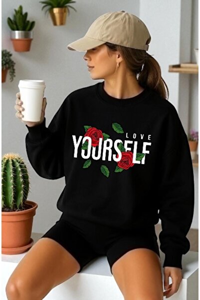 ArtYus سويت شيرت للجنسين بأكمام طويلة مطبوع عليه Yourself Gül Front Transfer ...