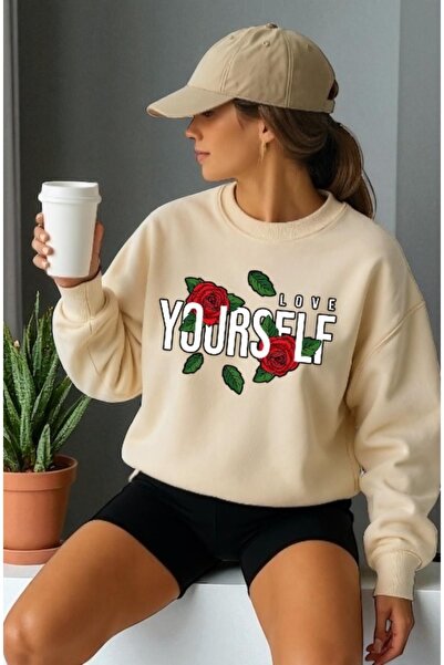 ArtYus سويت شيرت للجنسين بأكمام طويلة مطبوع عليه Yourself Gül Front Transfer ...