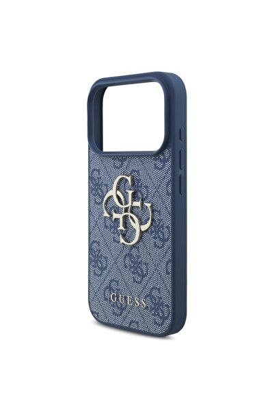 Guess Θήκη για iPhone 17 Pro, Σκληρή θήκη 4G με μεγάλο λογότυπο, Λεπτή προστασία, Συμβατή, Μπλε