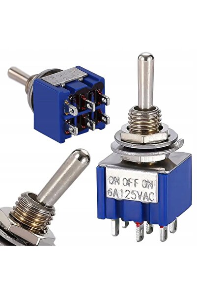 Rosfix Comutator Basculant MTS-203 ON-OFF-ON | 6 Pini 6A 125V 3A 250V