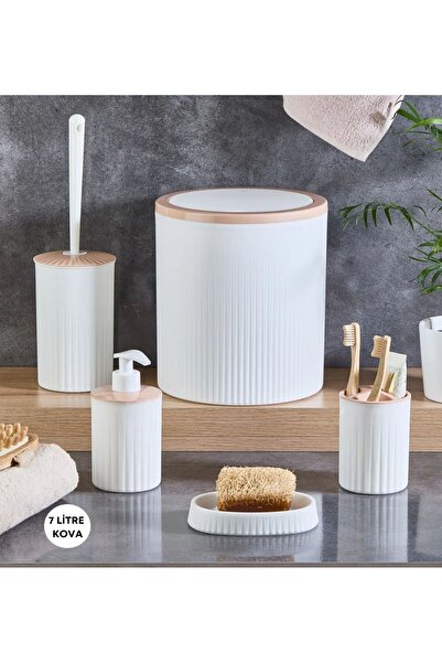 Live House Dekoratif 5´li Banyo Seti Beyaz