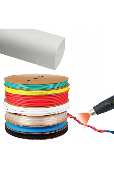 Rosfix Tub Termocontractabil Alb 20mm 1M | Raport 2:1 | Izolație 1000V