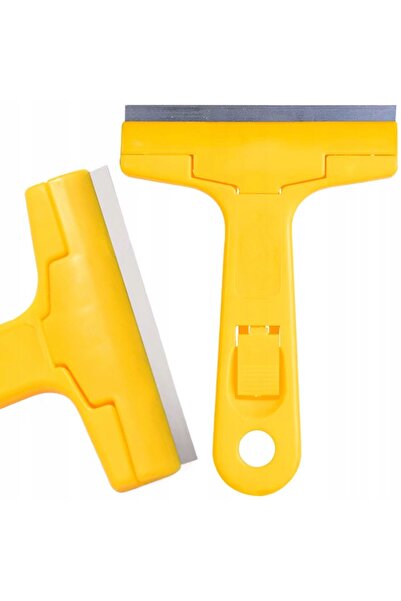 Rosfix Racletă Autocolante 16,5 cm | Lamă 10 cm | Mâner Ergonomic Galben