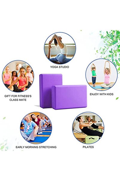SKY TOUCH SKY-TOUCH 2 Pack Yoga Block Brick, Non Slip Yoga Block Brick Foam Home Exercise Fitness Gym High Den