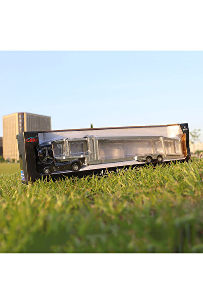 choice2 شاحنة مسطحة سوداء بمقياس 1:50 كبيرة من سبائك معدنية، نموذج سيارة، حاو...