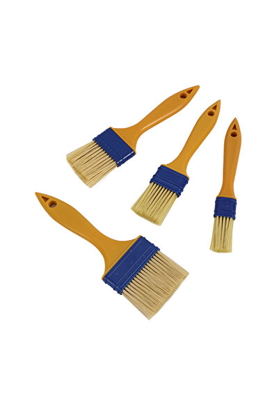 Lawazim Paint Brush Set - 4 Piece Flat Brushes with Synthetic Bristles for DIY & Home Painting