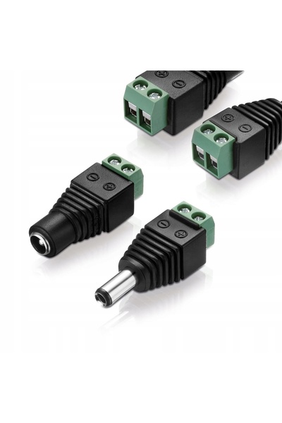 Rosfix Conector DC 5,5x2,1mm Șurub | 30V 2A | Set Mufă + Conector Tată