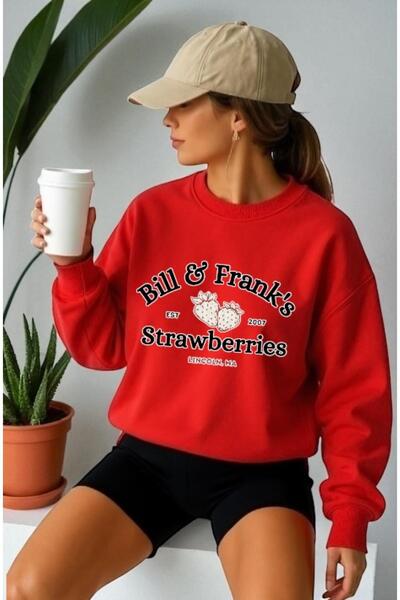 ArtYus سويت شيرت للجنسين بأكمام طويلة وطباعة أمامية على شكل بيل ستراوبيري ويا...