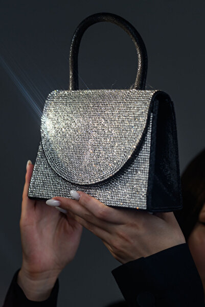 FATALI Geantă damă elegantă - clutch de seară lux cu cristale strălucitoare - No.11