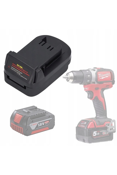 Rosfix Adaptor Acumulator Bosch 18V la Milwaukee 18V | USB 5V 2.1A | BS18ML