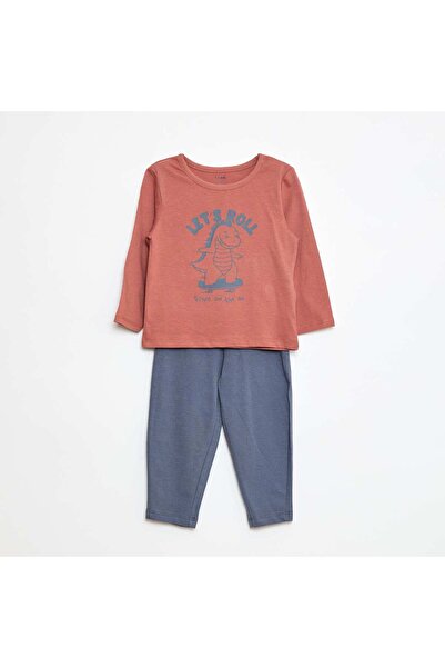 KIABI Printed T-shirt + Leggings Pyjama Set - 2 pieces RED
