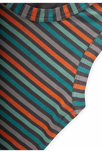 Cigit Triple Wide Strap Tank Top Set 2-9 Years Striped