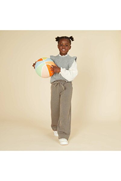 KIABI بنطلون ميلانو محبوك واسع الساق مع حزام ربطة عنق بيج