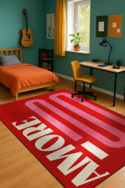 Rugs Modern Halı MOSSO Mİ Amore Yazılı Genç Dekoratif Halı mosso765